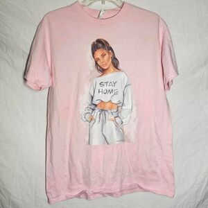 2020 covid pandemic halloween costume stay home baby pink tee